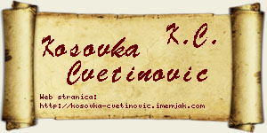 Kosovka Cvetinović vizit kartica